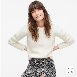 J. Crew Puff-Sleeve Fuzzy Crewneck Sweater